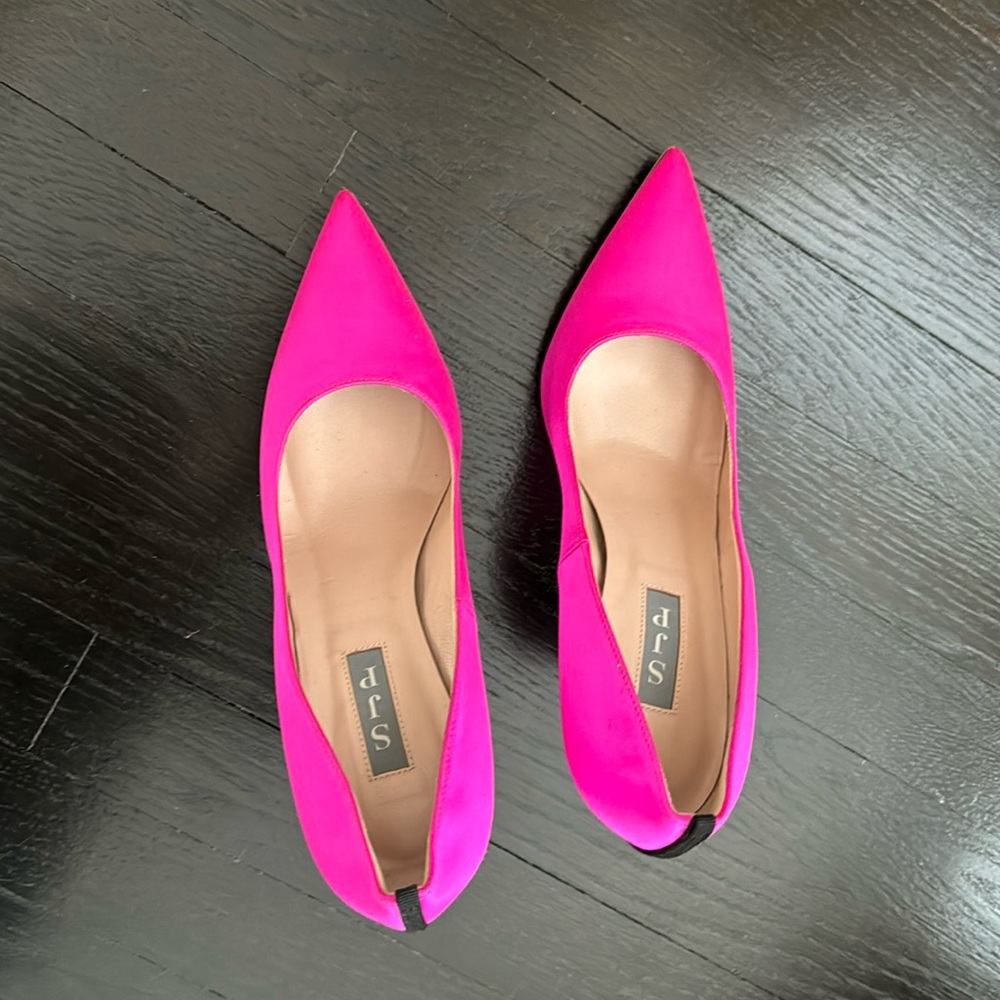 SJP Fawn 100mm pink satin pump size 40 fits like size 9 - Picture 5 of 8